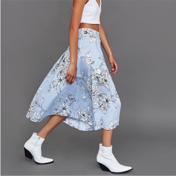 NWOT Zara Striped & Floral Skirt - Picture 3 of 10